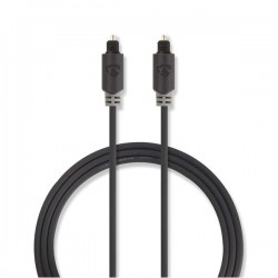 CABLE AUDIO OPTIQUE TOSLINK- MALE- MALE- 2M-PVC- NOIR - SACHET