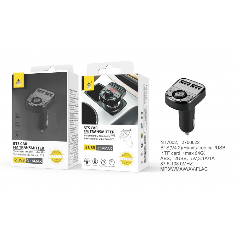 TRANSMETTEUR FM BLUETOOTH MICRO ECRAN LED
