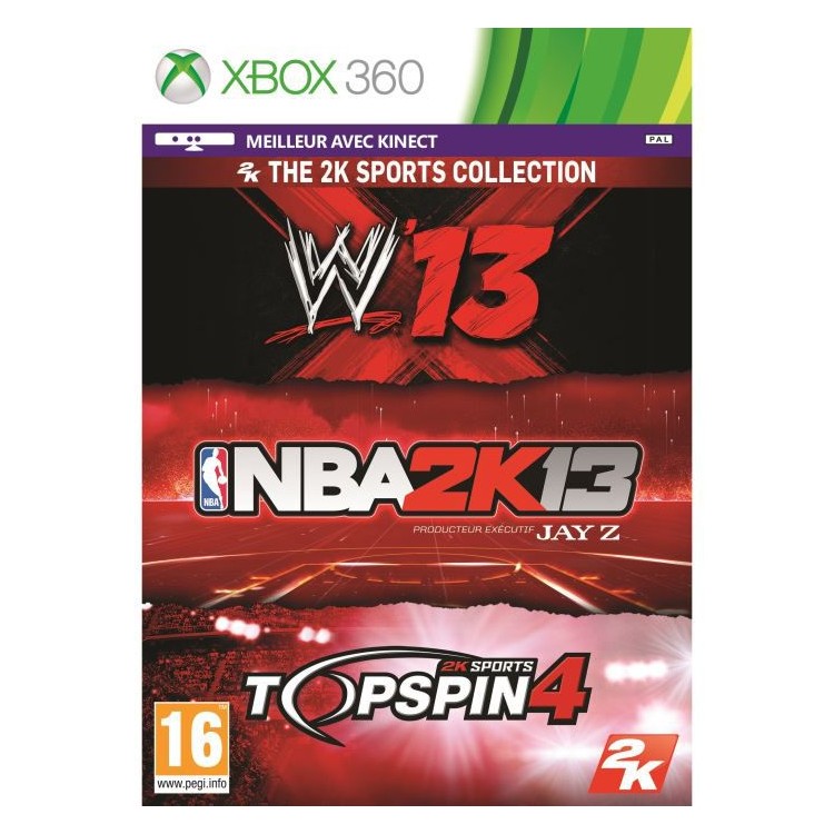 JEU XBOX 360 TRIPLE PACK 2K SPORT PS3 NBA 2K13 + WWE 13 + TOP SPIN 4