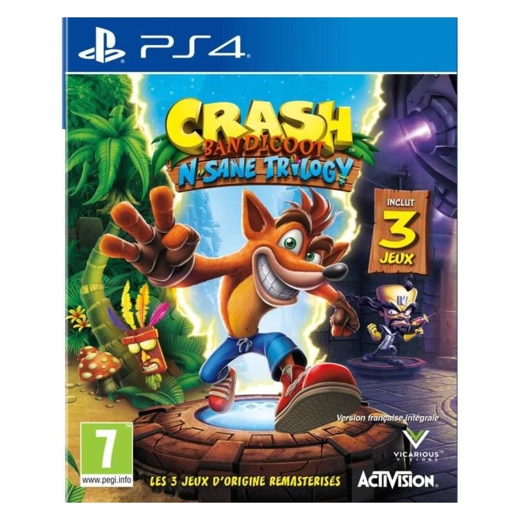 JEU PS4 CRASH BANDICOOT : N SANE TRILOGY