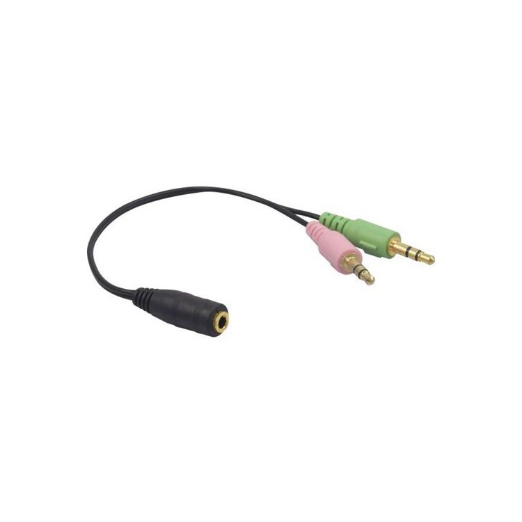 DEDOUBLEUR JACK FEMELLE VERS DOUBLE JACK MALE (ADAPTATEUR JACK VERS PC)